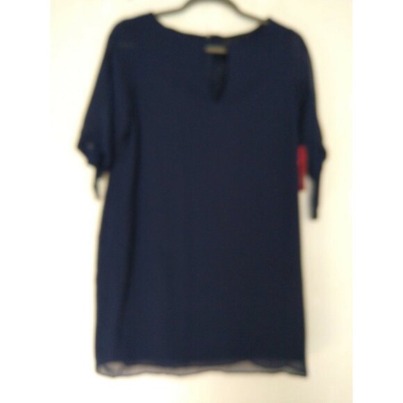 Truth & Fable Dresses & Skirts - TRUTH & FABLE Women's Blue Chiffon Keyhole Neckline Dress 3XL Half Sleeve Lined
